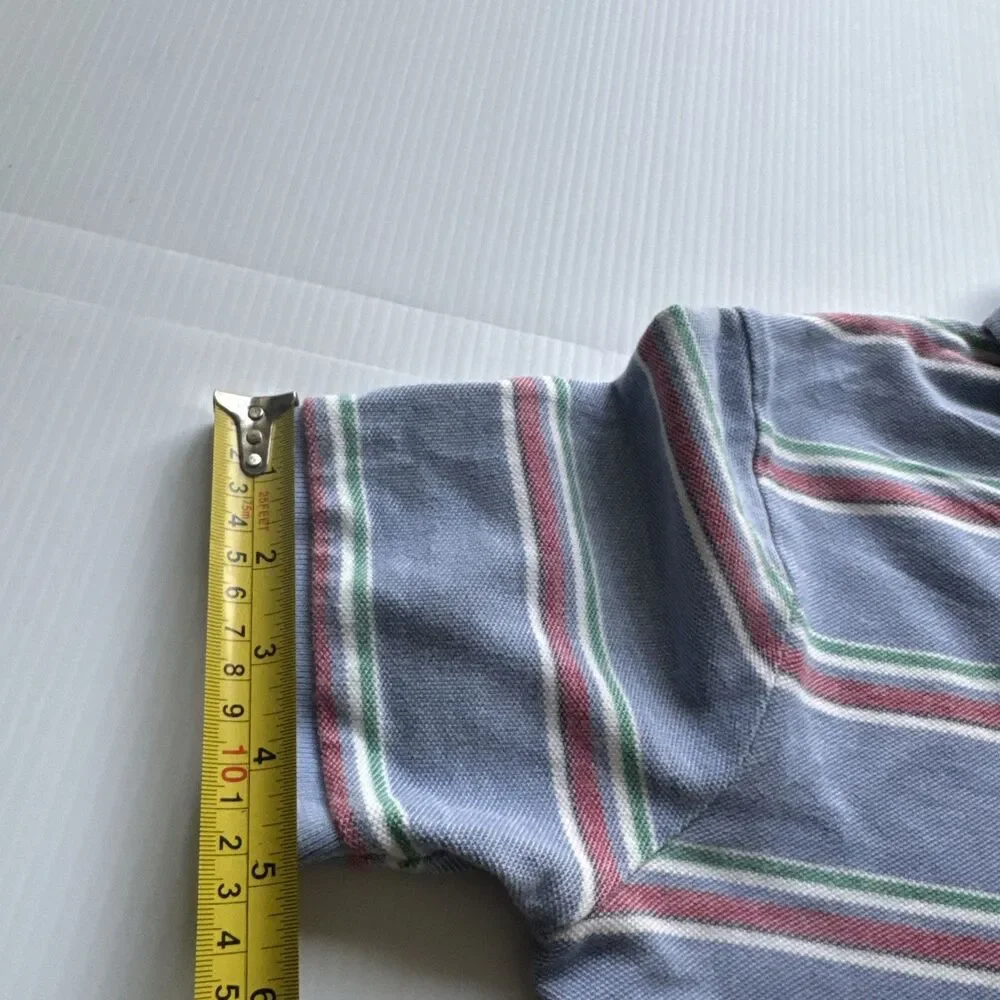 Polo Ralph Lauren Custom Fit Polo Shirt Men’s Small Blue Striped Cotton